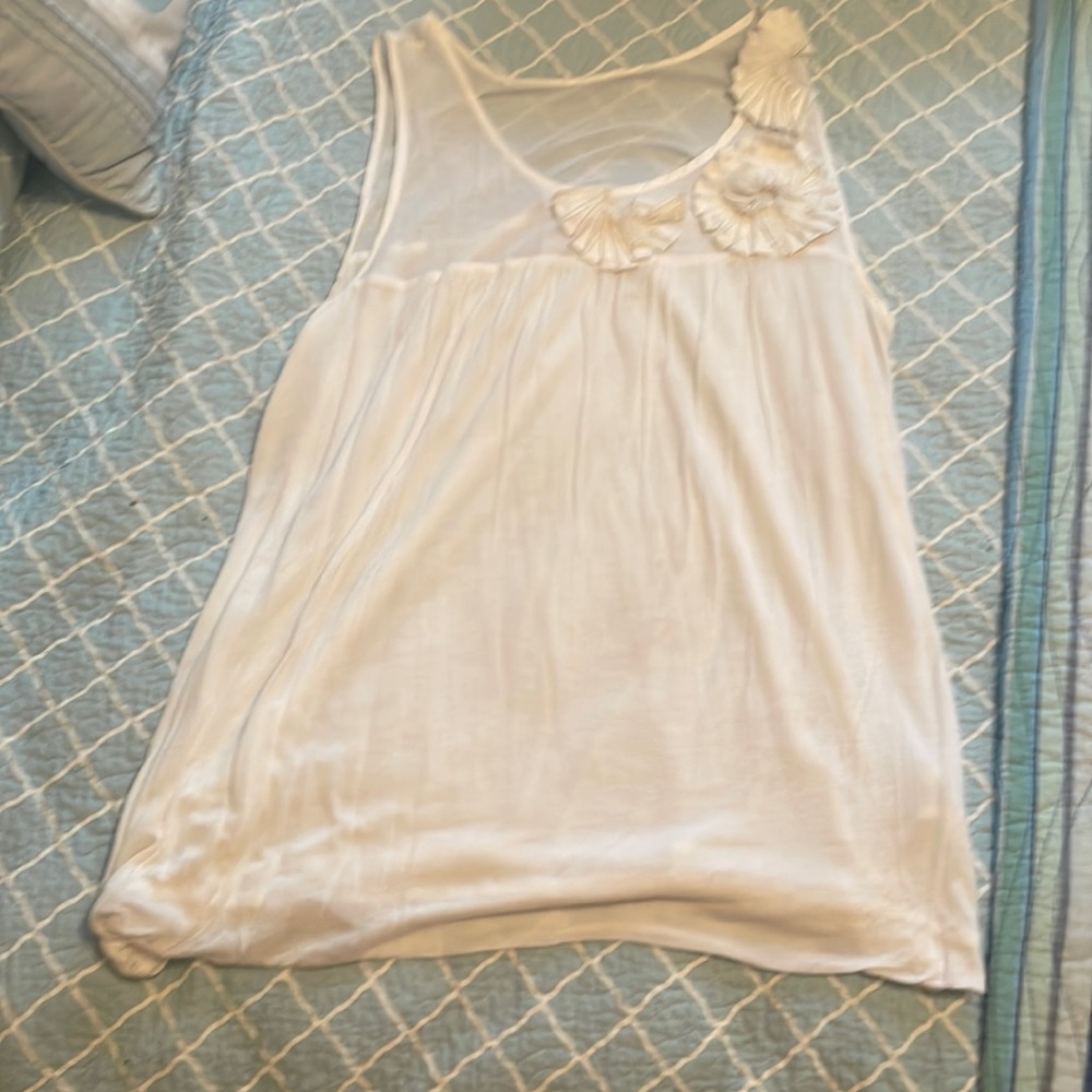 White textured cami